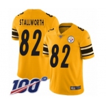 Men's Pittsburgh Steelers #82 John Stallworth Limited Gold Inverted Legend 100th Season Football Jersey