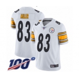 Men's Pittsburgh Steelers #83 Heath Miller White Vapor Untouchable Limited Player 100th Season Football Jersey