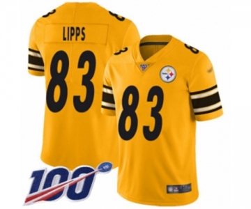 Men's Pittsburgh Steelers #83 Louis Lipps Limited Gold Inverted Legend 100th Season Football Jersey