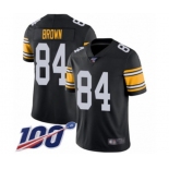 Men's Pittsburgh Steelers #84 Antonio Brown Black Alternate Vapor Untouchable Limited Player 100th Season Football Jersey