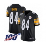 Men's Pittsburgh Steelers #84 Antonio Brown Black Team Color Vapor Untouchable Limited Player 100th Season Football Jersey