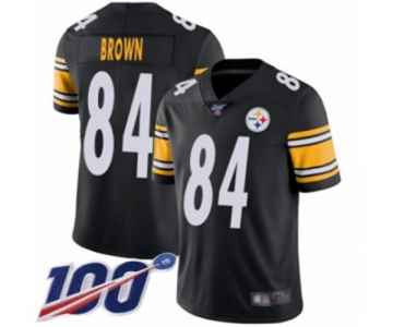 Men's Pittsburgh Steelers #84 Antonio Brown Black Team Color Vapor Untouchable Limited Player 100th Season Football Jersey