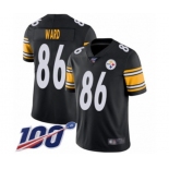 Men's Pittsburgh Steelers #86 Hines Ward Black Team Color Vapor Untouchable Limited Player 100th Season Football Jersey