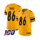 Men's Pittsburgh Steelers #86 Hines Ward Limited Gold Inverted Legend 100th Season Football Jersey