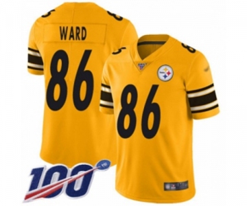 Men's Pittsburgh Steelers #86 Hines Ward Limited Gold Inverted Legend 100th Season Football Jersey