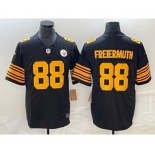 Men's Pittsburgh Steelers #88 Pat Freiermuth Black Yellow 2023 FUSE Color Rush Stitched Nike Limited Jersey