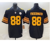 Men's Pittsburgh Steelers #88 Pat Freiermuth Black Yellow 2023 FUSE Color Rush Stitched Nike Limited Jersey