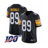 Men's Pittsburgh Steelers #89 Vance McDonald Black Alternate Vapor Untouchable Limited Player 100th Season Football Jersey