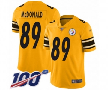 Men's Pittsburgh Steelers #89 Vance McDonald Limited Gold Inverted Legend 100th Season Football Jersey