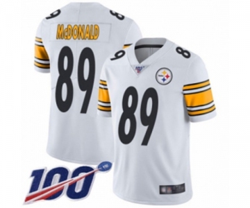 Men's Pittsburgh Steelers #89 Vance McDonald White Vapor Untouchable Limited Player 100th Season Football Jersey