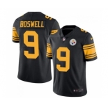 Men's Pittsburgh Steelers #9 Chris Boswell Black Vapor Color Rush Stitched Jersey