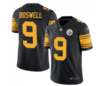 Men's Pittsburgh Steelers #9 Chris Boswell Black Vapor Color Rush Stitched Jersey