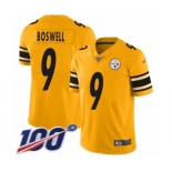 Men's Pittsburgh Steelers #9 Chris Boswell Limited Gold Inverted Legend 100th Season Football Jersey