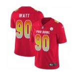 Men's Pittsburgh Steelers #90 T. J. Watt Limited Red AFC 2019 Pro Bowl Football Jersey