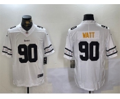 Men's Pittsburgh Steelers #90 T.J. Watt White 2019 Team Logo Cool Edition Stitched Jersey