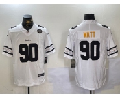 Men's Pittsburgh Steelers #90 T.J. Watt White 2019 Team Logo Cool Edition Stitched Jerseys