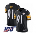 Men's Pittsburgh Steelers #91 Stephon Tuitt Black Team Color Vapor Untouchable Limited Player 100th Season Football Jersey