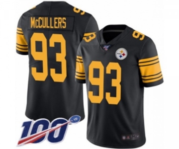 Men's Pittsburgh Steelers #93 Dan McCullers Limited Black Rush Vapor Untouchable 100th Season Football Jersey