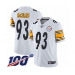 Men's Pittsburgh Steelers #93 Dan McCullers White Vapor Untouchable Limited Player 100th Season Football Jersey