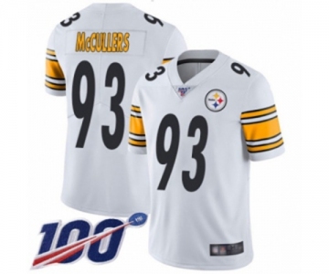 Men's Pittsburgh Steelers #93 Dan McCullers White Vapor Untouchable Limited Player 100th Season Football Jersey