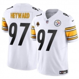 Men's Pittsburgh Steelers #97 Cameron Heyward White F.U.S.E. With Walter Payton Patch Vapor Limited Football Stitched Jersey