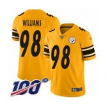 Men's Pittsburgh Steelers #98 Vince Williams Limited Gold Inverted Legend 100th Season Football Jersey