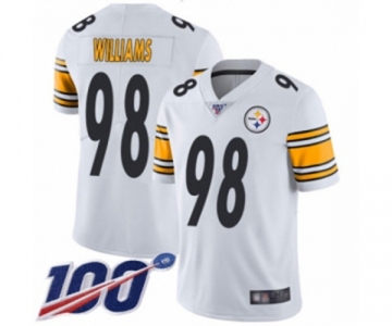 Men's Pittsburgh Steelers #98 Vince Williams White Vapor Untouchable Limited Player 100th Season Football Jersey