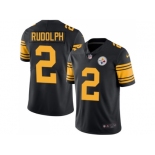 Nike Pittsburgh Steelers #2 Mason Rudolph Black Men Stitched NFL Limited Rush Jersey