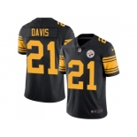 Nike Pittsburgh Steelers #21 Sean Davis Black Men Stitched NFL Limited Rush Jersey