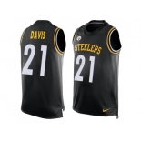 Nike Pittsburgh Steelers #21 Sean Davis Black Team Color Men Stitched NFL Limited Tank Top Jersey