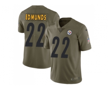 Nike Pittsburgh Steelers #22 Terrell Edmunds Olive Men Stitched NFL Limited 2017 Salute To Service Jersey