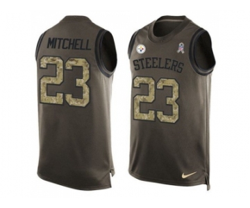 Nike Pittsburgh Steelers #23 Mike Mitchell Green Men's Stitched NFL Limited Salute To Service Tank Top Jersey