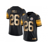 Nike Pittsburgh Steelers #26 Le'Veon Bell Black Men's Stitched NFL Limited Gold Rush Jersey