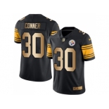 Nike Pittsburgh Steelers #30 James Conner Black Men Stitched NFL Limited Gold Rush Jersey