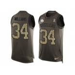 Nike Pittsburgh Steelers #34 DeAngelo Williams Green Men's Stitched NFL Limited Salute To Service Tank Top Jersey