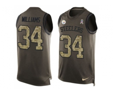 Nike Pittsburgh Steelers #34 DeAngelo Williams Green Men's Stitched NFL Limited Salute To Service Tank Top Jersey