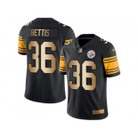 Nike Pittsburgh Steelers #36 Jerome Bettis Black Men Stitched NFL Limited Gold Rush Jersey