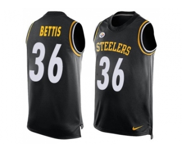 Nike Pittsburgh Steelers #36 Jerome Bettis Black Team Color Men's Stitched NFL Limited Tank Top Jersey