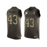 Nike Pittsburgh Steelers #43 Troy Polamalu Green Men's Stitched NFL Limited Salute To Service Tank Top Jersey