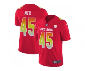 Nike Pittsburgh Steelers #45 Roosevelt Nix Red Men Stitched NFL Limited AFC 2018 Pro Bowl Jersey