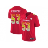 Nike Pittsburgh Steelers #53 Maurkice Pouncey Red Men Stitched NFL Limited AFC 2018 Pro Bowl Jersey