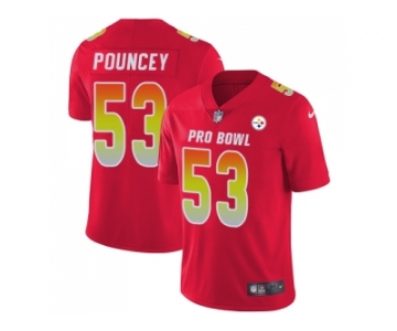 Nike Pittsburgh Steelers #53 Maurkice Pouncey Red Men Stitched NFL Limited AFC 2018 Pro Bowl Jersey