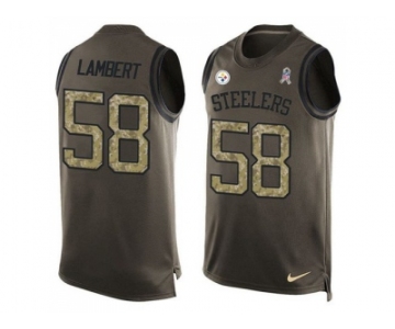 Nike Pittsburgh Steelers #58 Jack Lambert Green Men's Stitched NFL Limited Salute To Service Tank Top Jersey