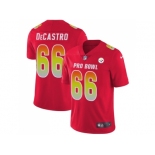 Nike Pittsburgh Steelers #66 David DeCastro Red Men Stitched NFL Limited AFC 2018 Pro Bowl Jersey