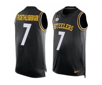 Nike Pittsburgh Steelers #7 Ben Roethlisberger Black Team Color Men's Stitched NFL Limited Tank Top Jersey