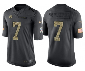 Nike Pittsburgh Steelers #7 Ben Roethlisberger Men's Stitched Black NFL Salute to Service Limited Jerseys