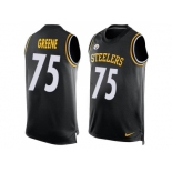 Nike Pittsburgh Steelers #75 Joe Greene Black Team Color Men's Stitched NFL Limited Tank Top Jersey