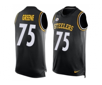 Nike Pittsburgh Steelers #75 Joe Greene Black Team Color Men's Stitched NFL Limited Tank Top Jersey