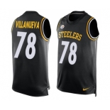 Nike Pittsburgh Steelers #78 Alejandro Villanueva Limited Black Player Name & Number Tank Top NFL Jersey