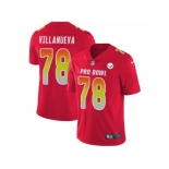 Nike Pittsburgh Steelers #78 Alejandro Villanueva Red Men Stitched NFL Limited AFC 2018 Pro Bowl Jersey